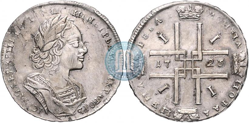 Фото 1 рубль 1723 года  "Портрет в античных доспехах"