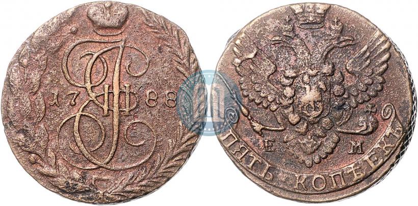 Фото 5 копеек 1788 года ЕМ 