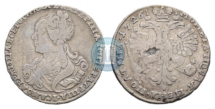 Фото Полтина 1726 года  "Московский тип, портрет влево"