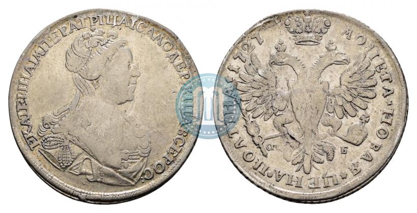 Picture Poltina 1727 year СПБ "Petersburg type, portrait turned to the right"
