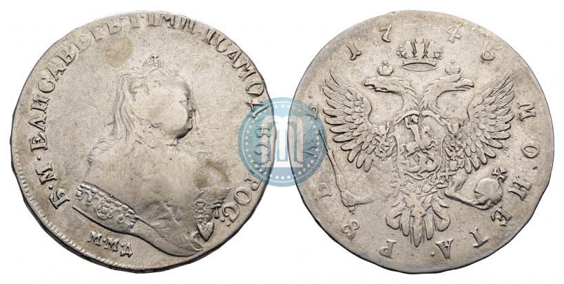 Фото 1 рубль 1745 года ММД 