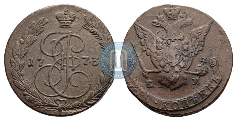 Picture 5 kopecks 1773 year ЕМ 