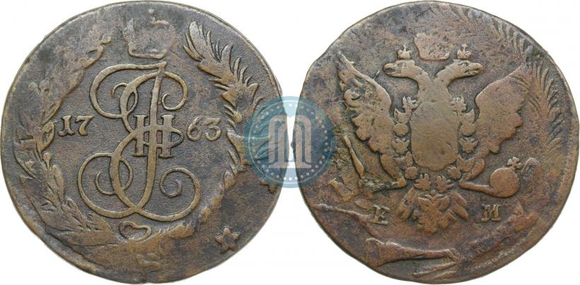 Фото 5 копеек 1763 года ЕМ 