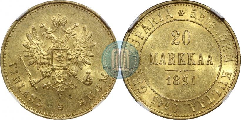 Picture 20 markkaa 1891 year L 