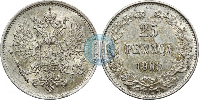 Picture 25 pennia 1908 year L 