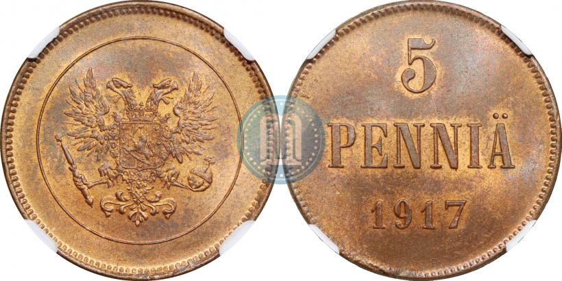 Picture 5 pennia 1917 year  