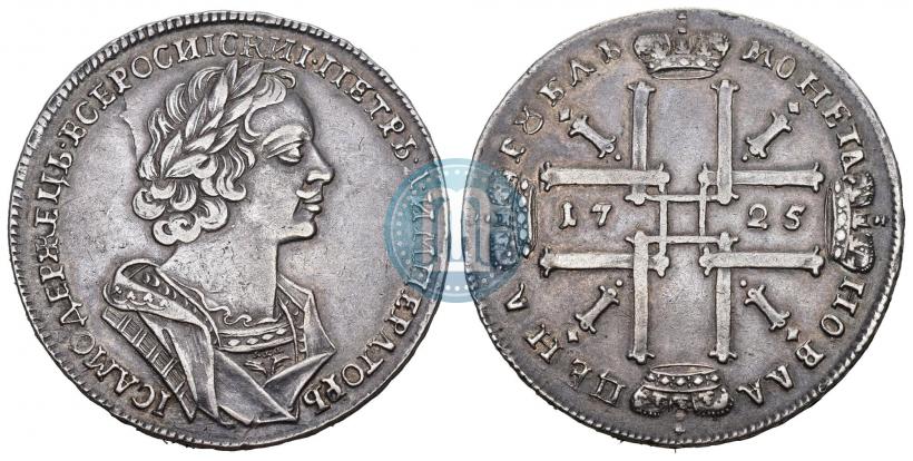 Фото 1 рубль 1724 года  "Портрет в античных доспехах"