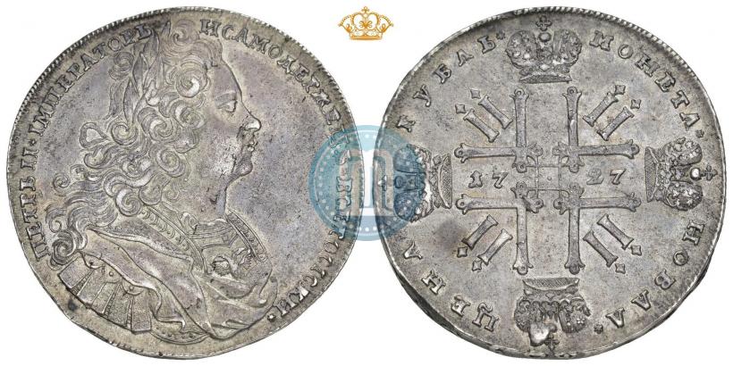 Фото 1 рубль 1727 года  "Московский тип"