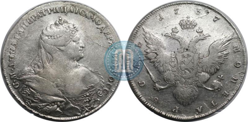 Фото 1 рубль 1737 года  "Работы Гедлингера"