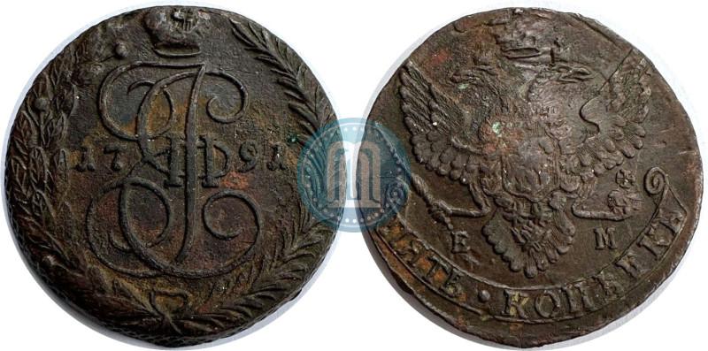 Фото 5 копеек 1791 года ЕМ 