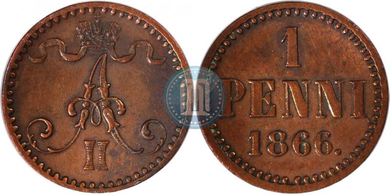 Фото 1 пенни 1866 года  