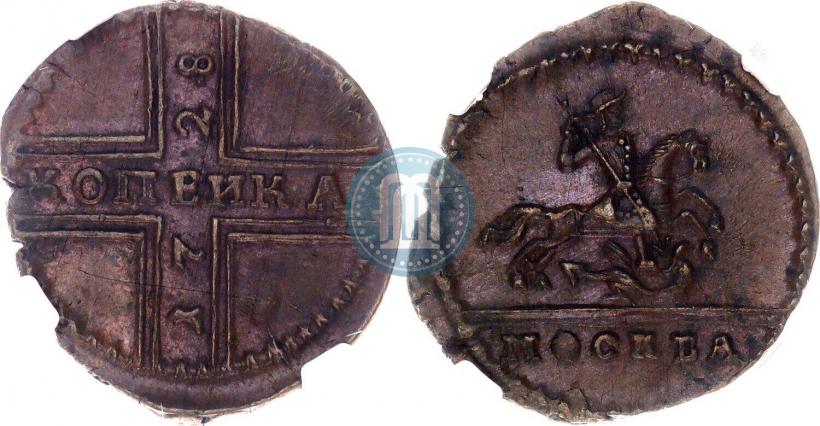 Фото 1 копейка 1728 года МОСКВА 