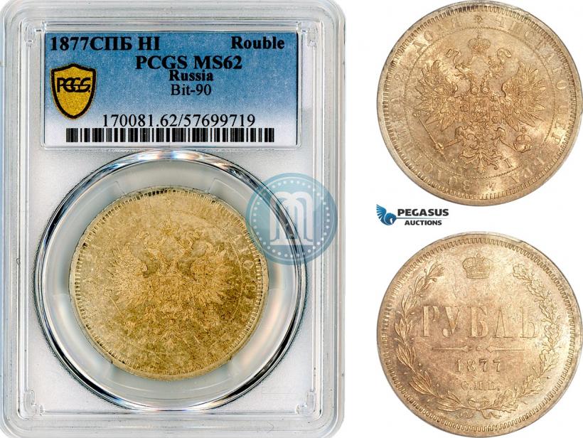 Picture 1 rouble 1877 year СПБ-НІ 