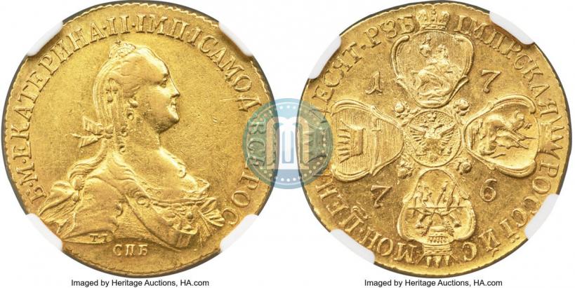 Picture 10 roubles 1776 year СПБ 