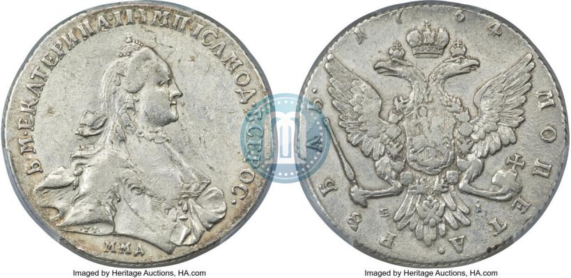Picture 1 rouble 1764 year ММД-EI 