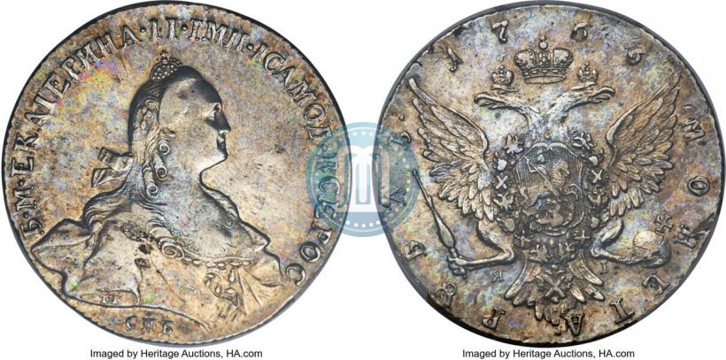 Picture 1 rouble 1766 year СПБ-ЯI 