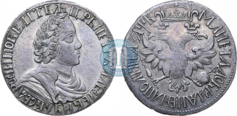 Фото Полтина 1702 года  "Без лент у венка"