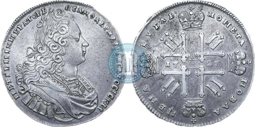 Фото 1 рубль 1727 года  "Московский тип"