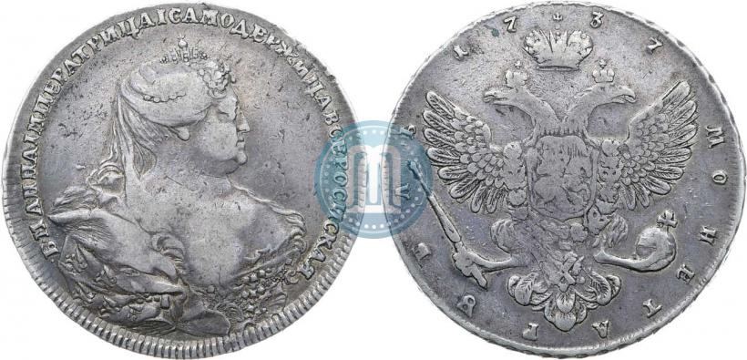 Фото 1 рубль 1737 года  "Московский тип"