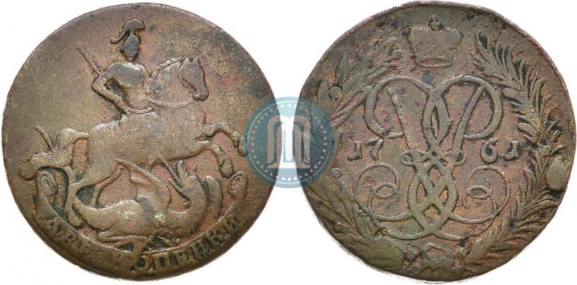 Фото 2 копейки 1761 года  "Номинал под Св. Георгием"