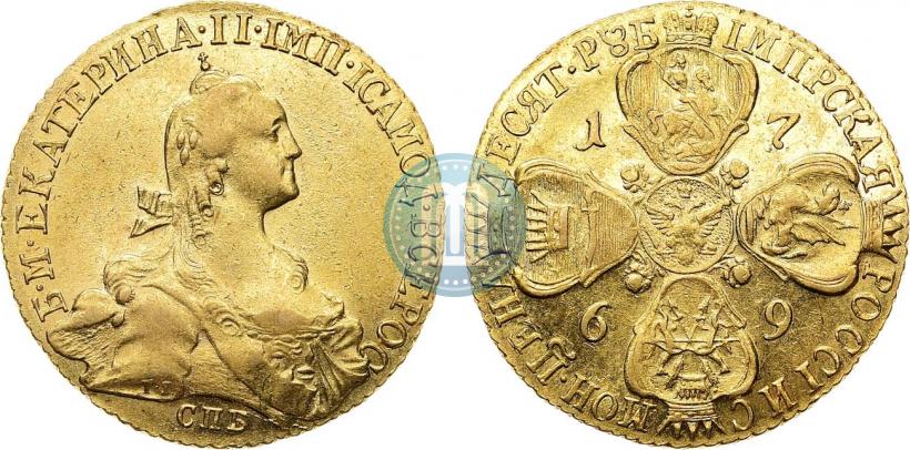 Фото 10 рублей 1769 года СПБ 
