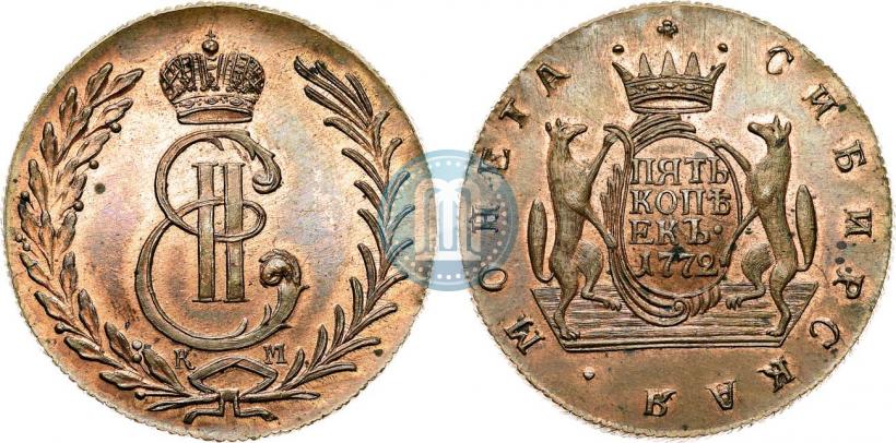 Фото 5 копеек 1772 года КМ 