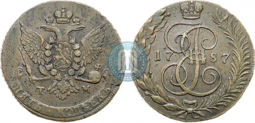 Фото 5 копеек 1787 года ТМ 