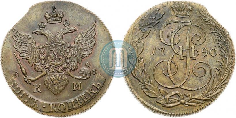 Фото 5 копеек 1790 года КМ 