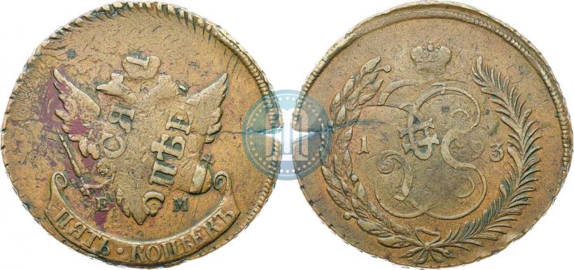 Фото 5 копеек 1793 года ЕМ "Павловский перечекан"