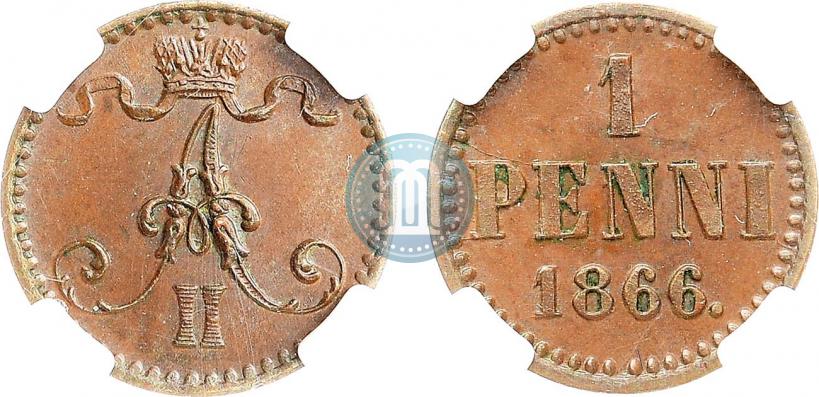Picture 1 penni 1866 year  