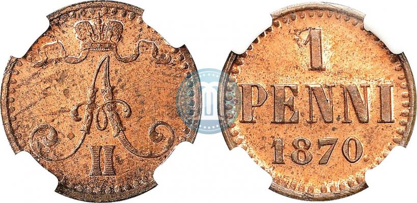 Фото 1 пенни 1870 года  