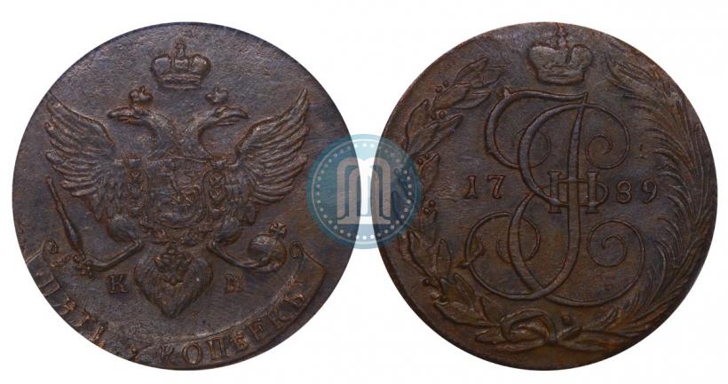 Фото 5 копеек 1789 года КМ 
