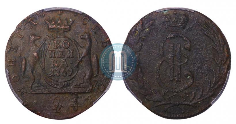 Фото 1 копейка 1769 года КМ 