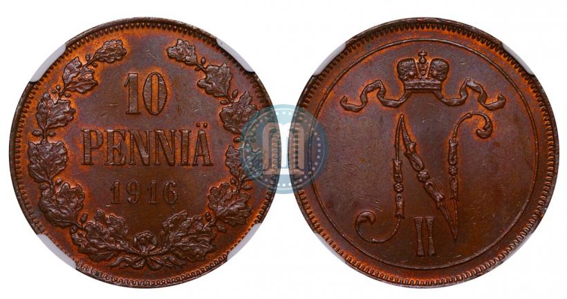Picture 10 pennia 1916 year  
