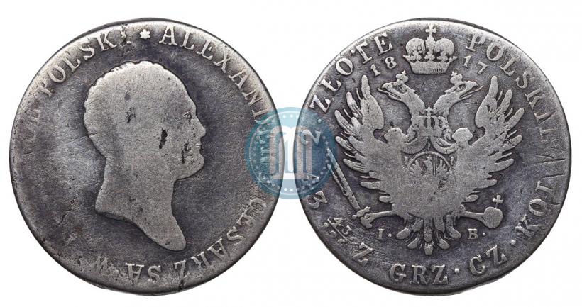 Фото 2 злотых 1817 года IB 