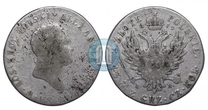 Фото 2 злотых 1819 года IB 