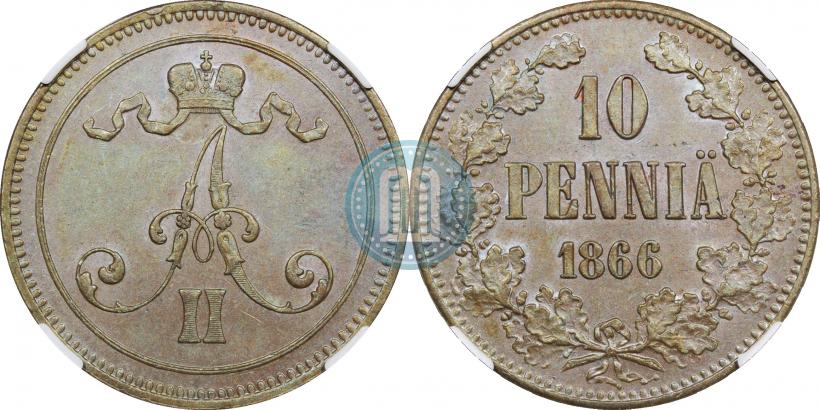 Picture 10 pennia 1866 year  