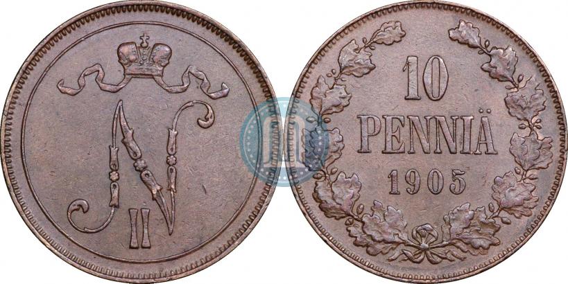 Picture 10 pennia 1905 year  