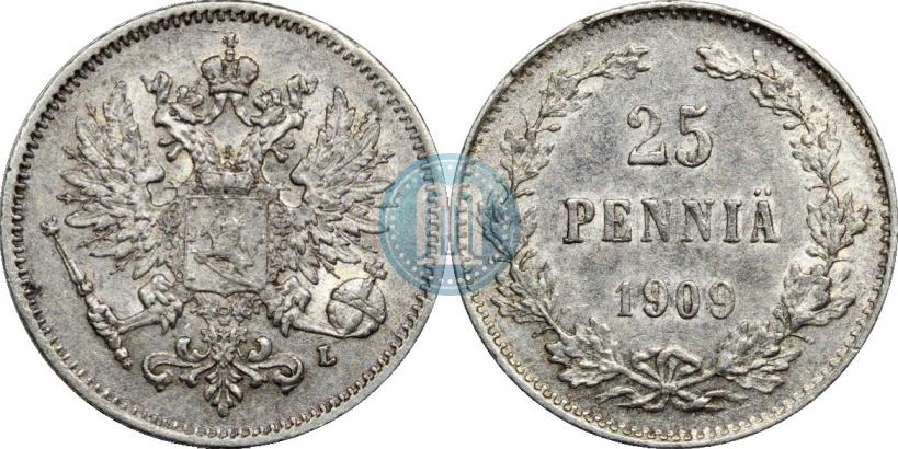 Picture 25 pennia 1909 year L 