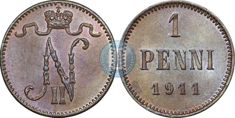 Picture 1 penni 1911 year  