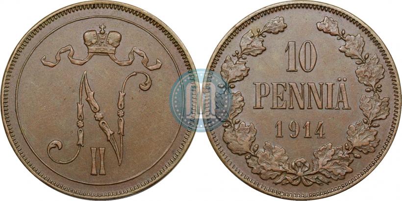 Picture 10 pennia 1914 year  