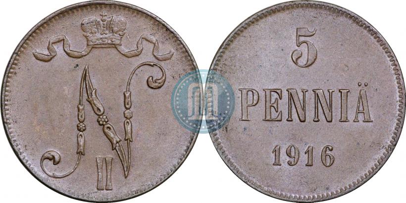 Picture 5 pennia 1916 year  