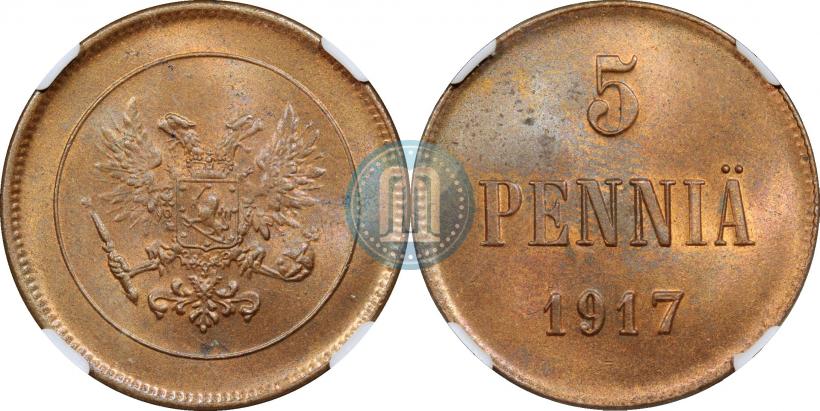 Picture 5 pennia 1917 year  