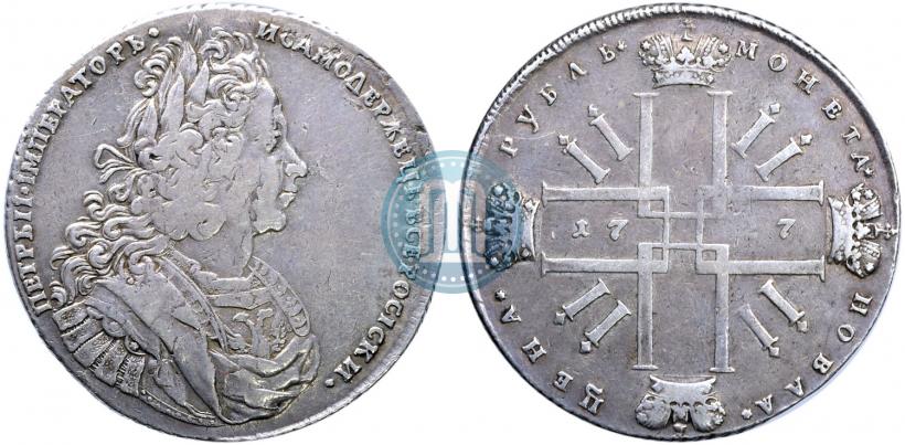 Picture 1 rouble 1727 year  "Monogram on the reverse. Pattern"