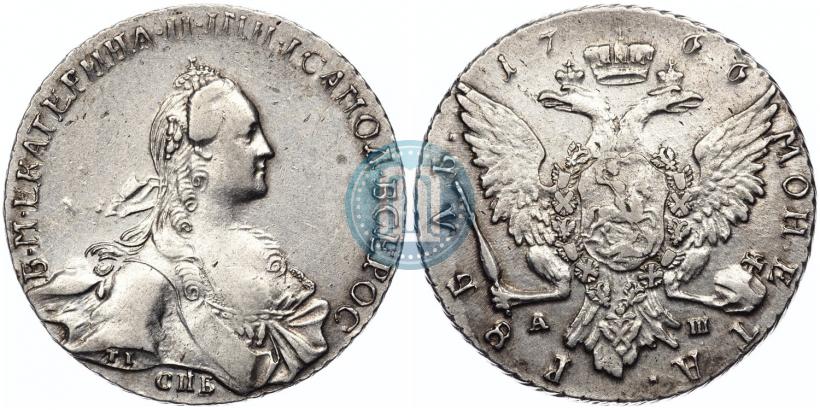 Picture 1 rouble 1766 year СПБ-АШ-Т.I. 