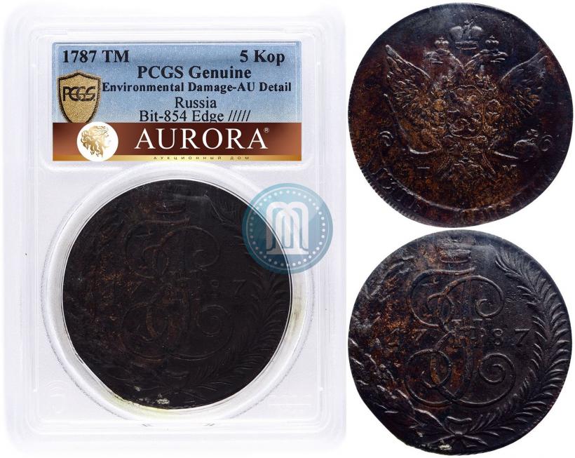 Picture 5 kopecks 1787 year ТМ 
