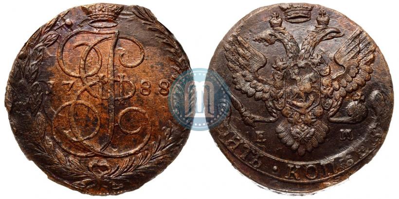 Picture 5 kopecks 1788 year ЕМ 