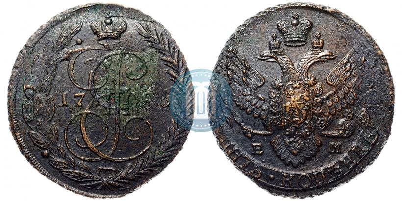 Picture 5 kopecks 1796 year ЕМ "Paul's restrike"