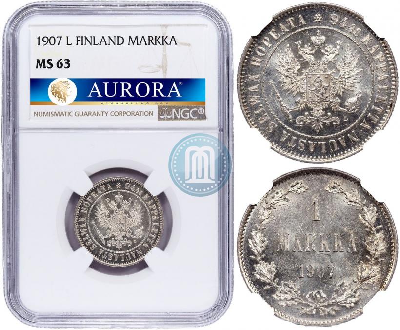 Picture 1 markka 1907 year L 