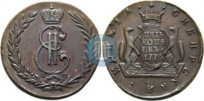 Picture 5 kopecks 1774 year КМ 
